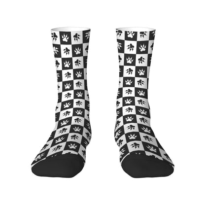 Custom Men's Underwear & Socks Set - Paw Checkered Design