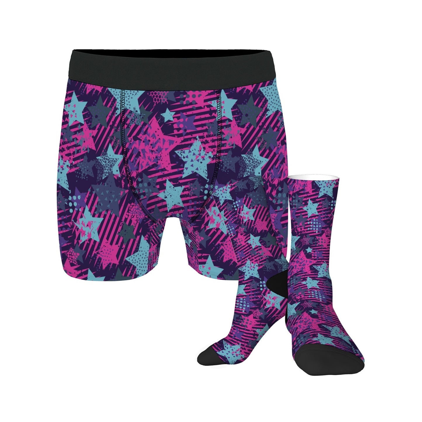 Custom Men's Underwear & Socks Set - Star Shape
