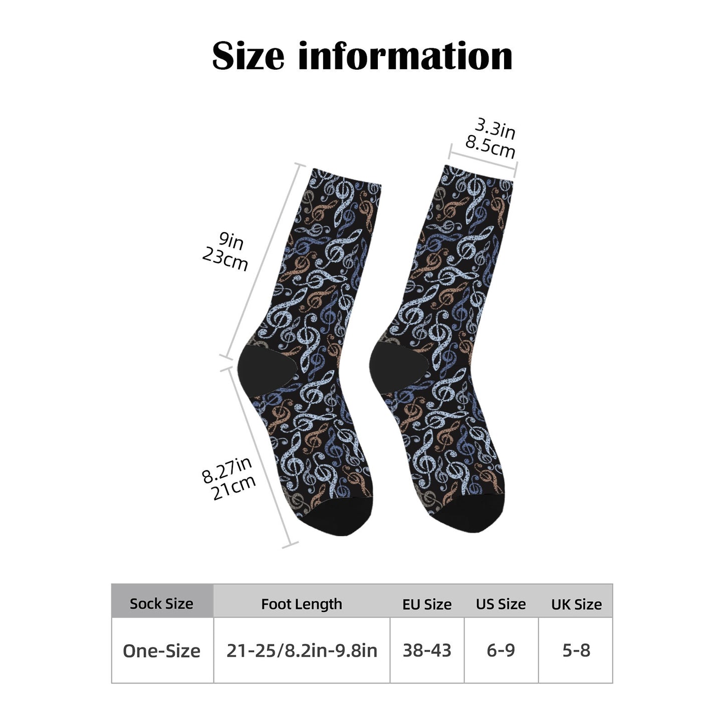 Custom Men's Underwear & Socks Set - Musical Notes