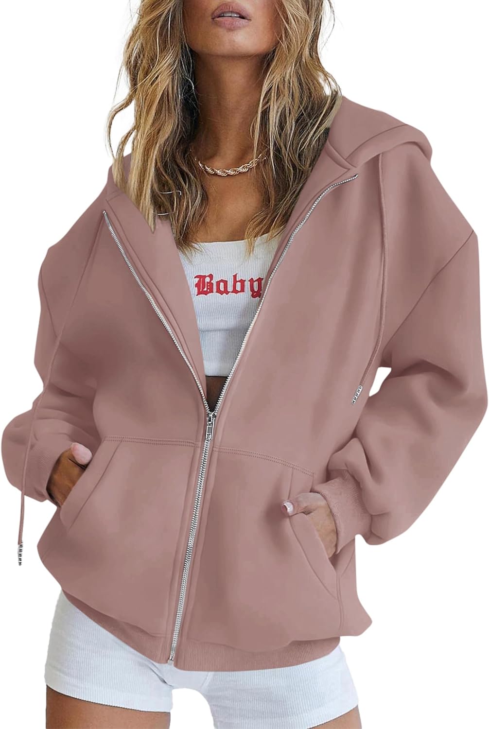 Women's 2025 Zip Up Y2K Hoodies Casual Long Sleeve Sweatshirts Fall Track Jackets with Pockets