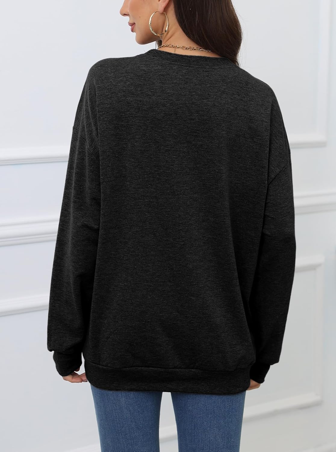 Women's Oversized Graphic Crewneck Sweatshirt Casual Pullover Top