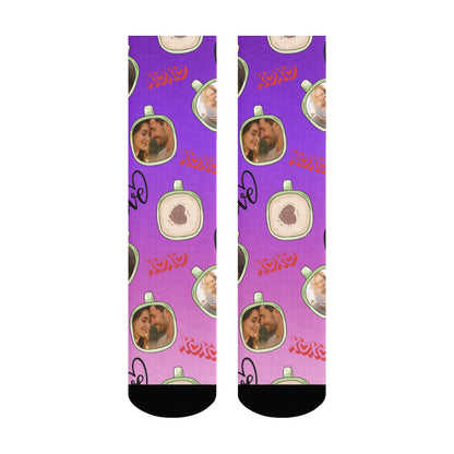 Personalized Valentine's Day Couple Love Coffee Gradient Sock