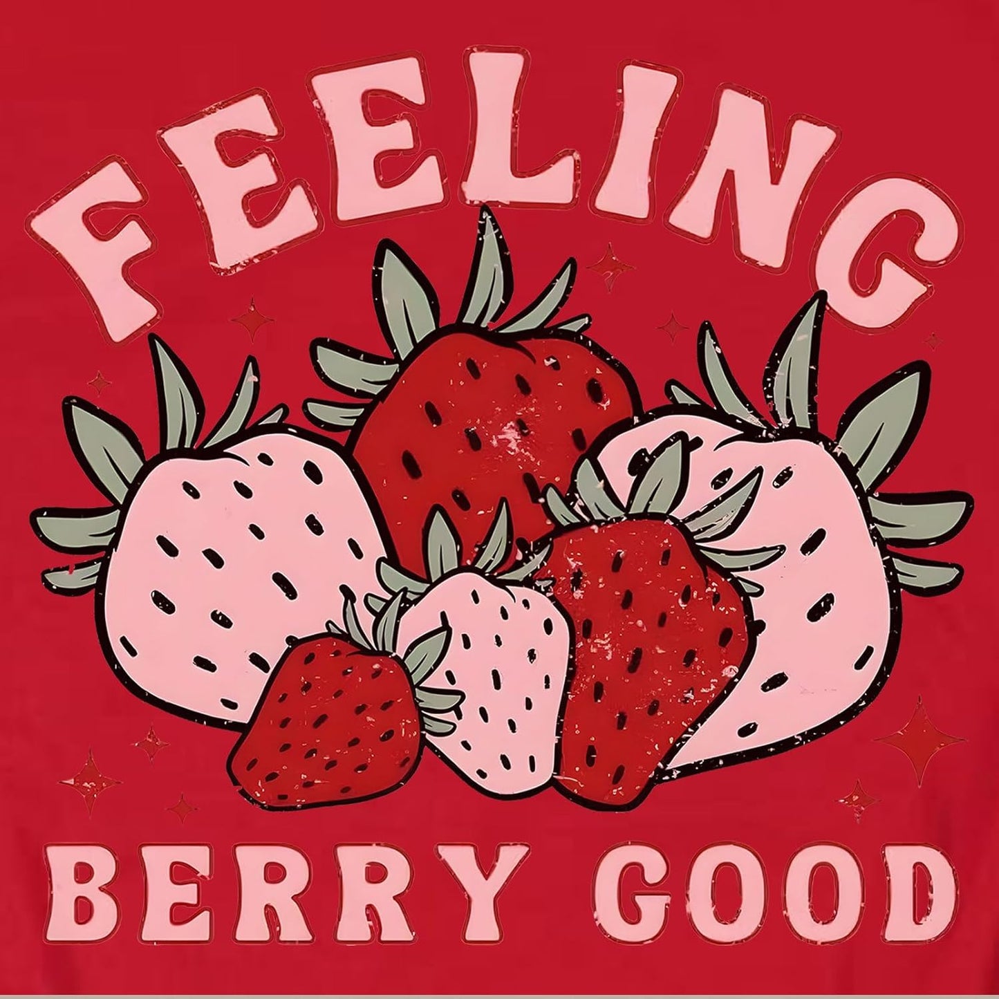 Cute Strawberry Graphic Crewneck Sweatshirt for Women Long Sleeve