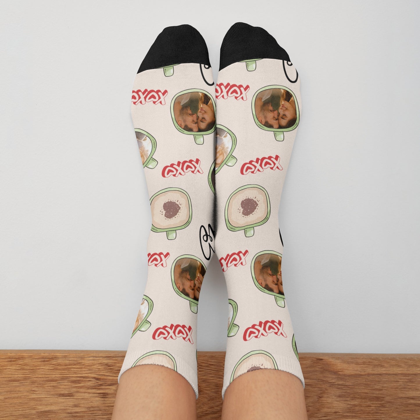 Custom Valentine's Day Couple Love Coffee Socks