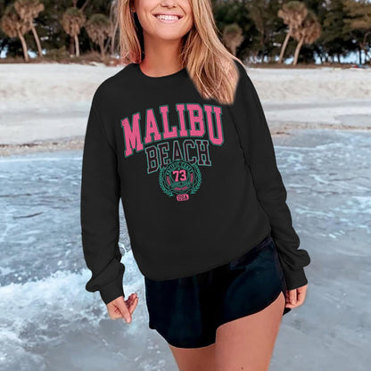 Cute Preppy Letter Graphic Crewneck Sweatshirt for Teen Girls