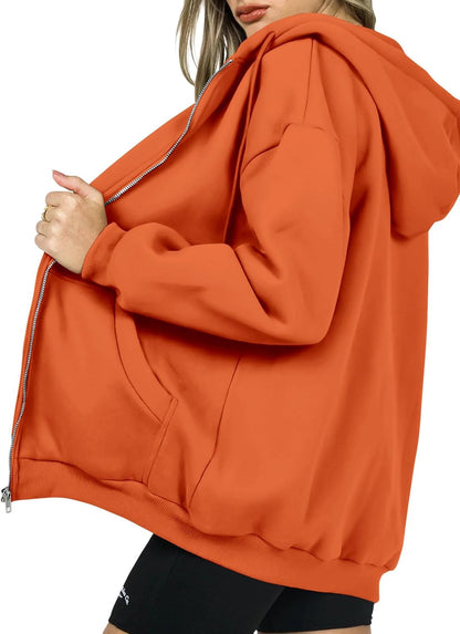 Women's 2025 Zip Up Y2K Hoodies Casual Long Sleeve Sweatshirts Fall Track Jackets with Pockets