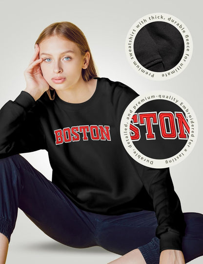 Oversized City and State Graphic Crewneck Sweatshirt for Women