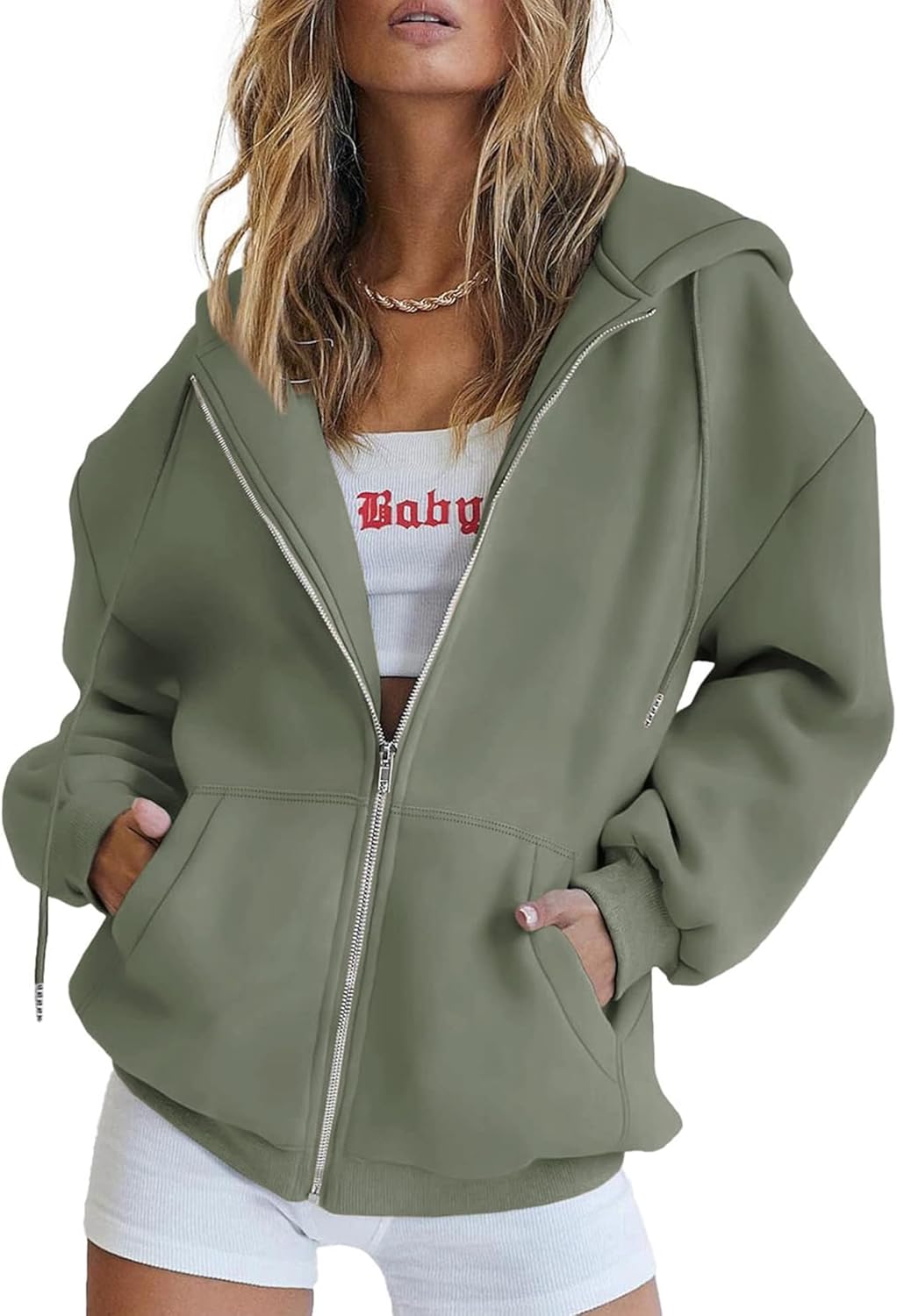 Women's 2025 Zip Up Y2K Hoodies Casual Long Sleeve Sweatshirts Fall Track Jackets with Pockets