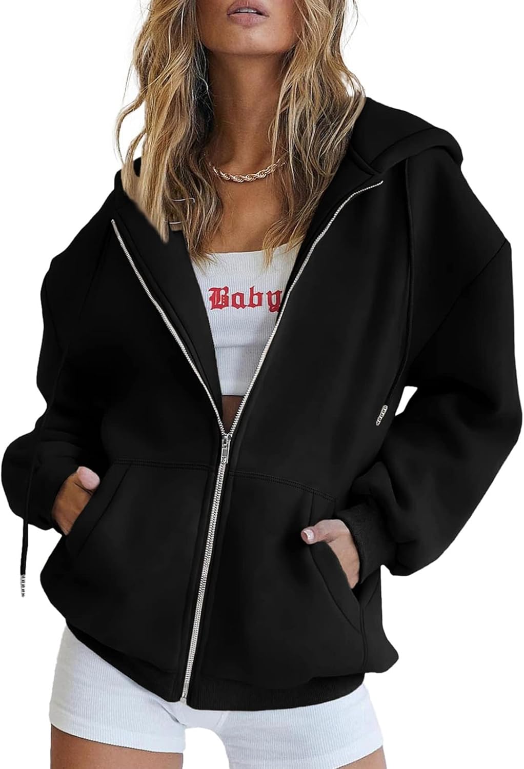Women's 2025 Zip Up Y2K Hoodies Casual Long Sleeve Sweatshirts Fall Track Jackets with Pockets