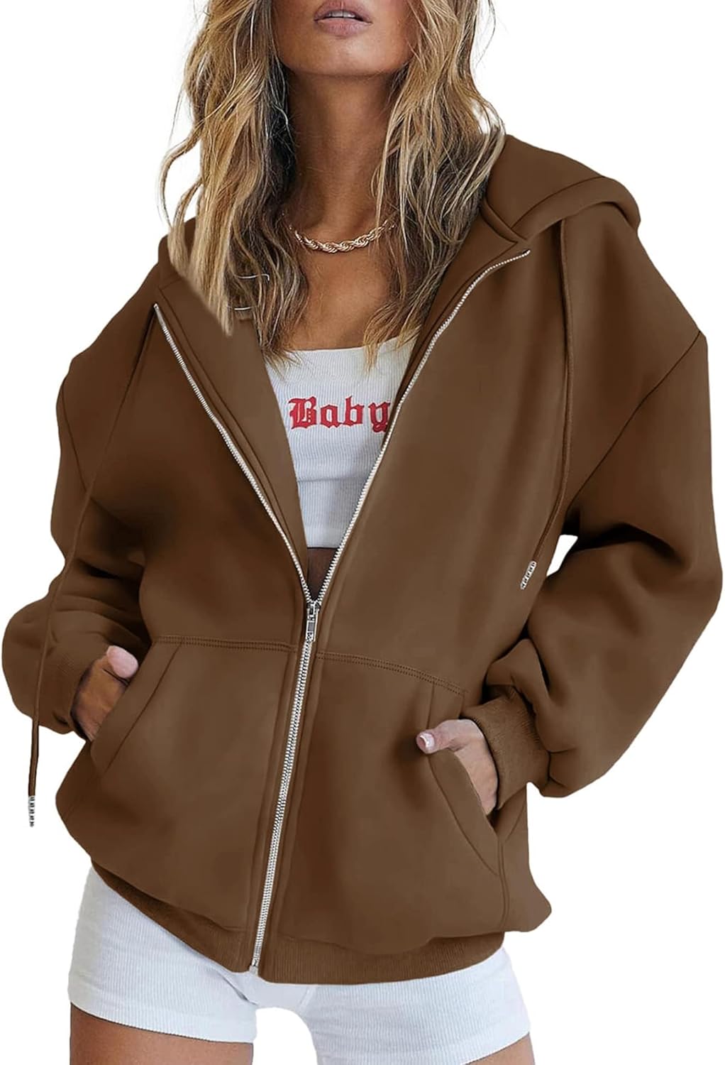 Women's 2025 Zip Up Y2K Hoodies Casual Long Sleeve Sweatshirts Fall Track Jackets with Pockets