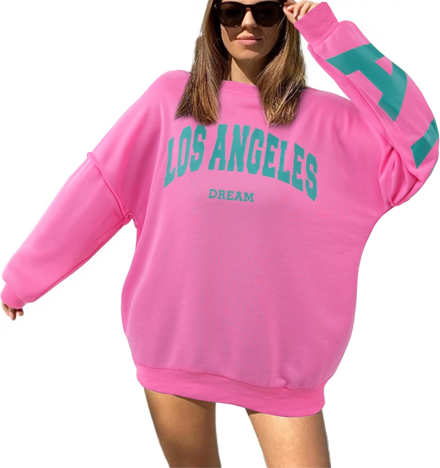 Women's Oversized Graphic Crewneck Sweatshirt Casual Pullover Top