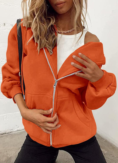 Women's 2025 Zip Up Y2K Hoodies Casual Long Sleeve Sweatshirts Fall Track Jackets with Pockets
