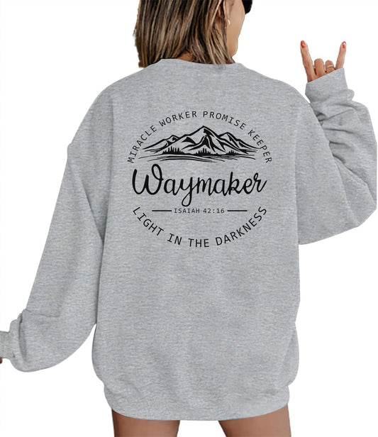 Christian Faith Inspirational Graphic Crewneck Sweatshirt for Women