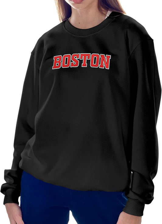 Oversized City and State Graphic Crewneck Sweatshirt for Women