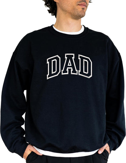 Embroidered Dad Crewneck Sweatshirt Cozy Soft Gift for Men Fathers