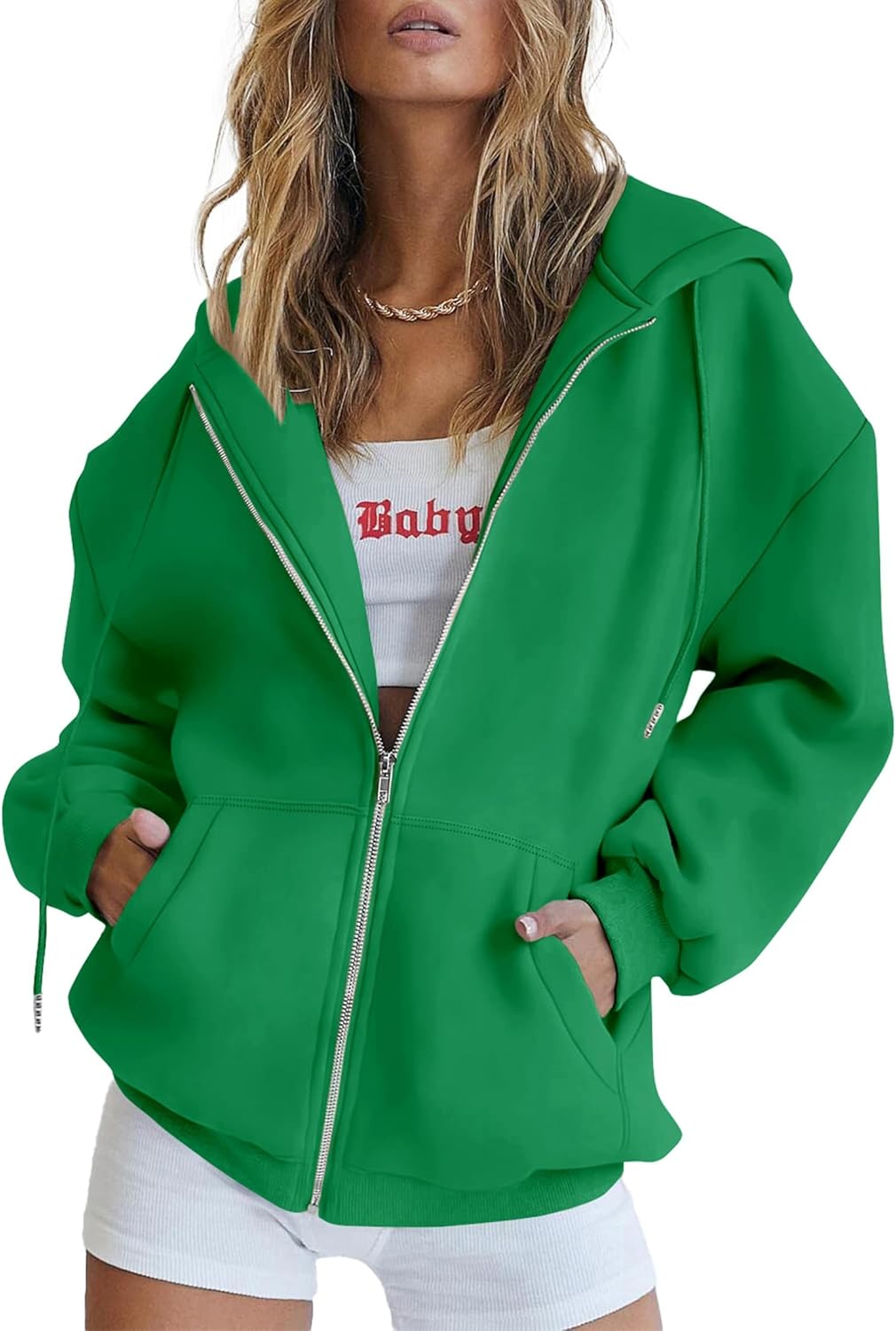 Women's 2025 Zip Up Y2K Hoodies Casual Long Sleeve Sweatshirts Fall Track Jackets with Pockets