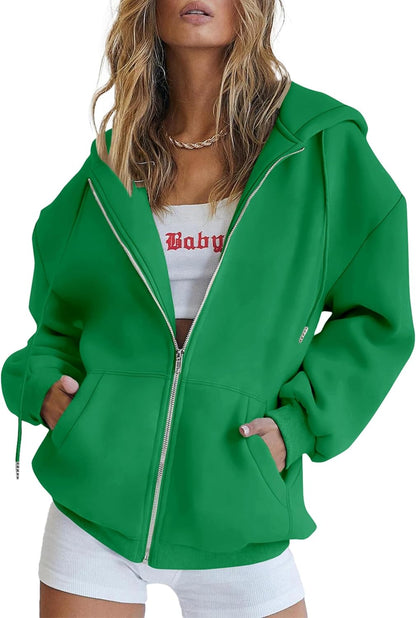 Women's 2025 Zip Up Y2K Hoodies Casual Long Sleeve Sweatshirts Fall Track Jackets with Pockets