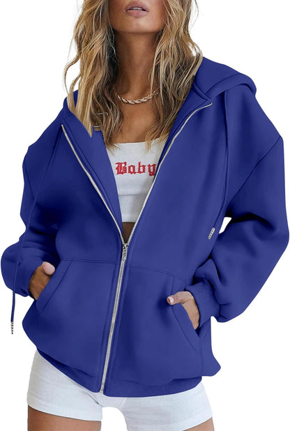 Women's 2025 Zip Up Y2K Hoodies Casual Long Sleeve Sweatshirts Fall Track Jackets with Pockets