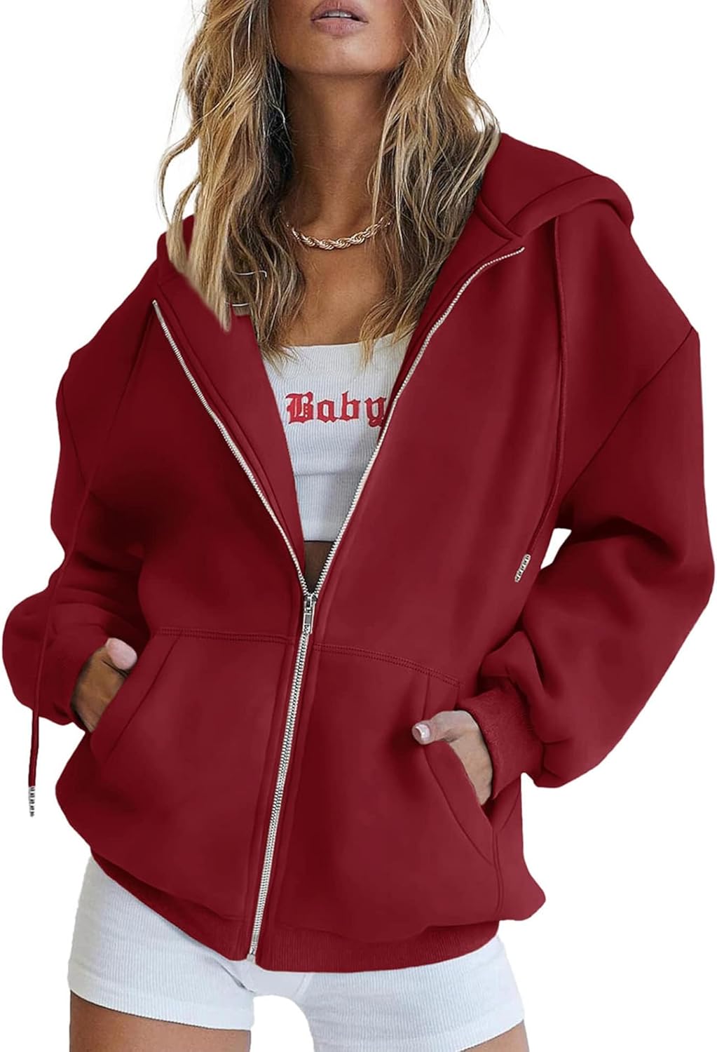 Women's 2025 Zip Up Y2K Hoodies Casual Long Sleeve Sweatshirts Fall Track Jackets with Pockets