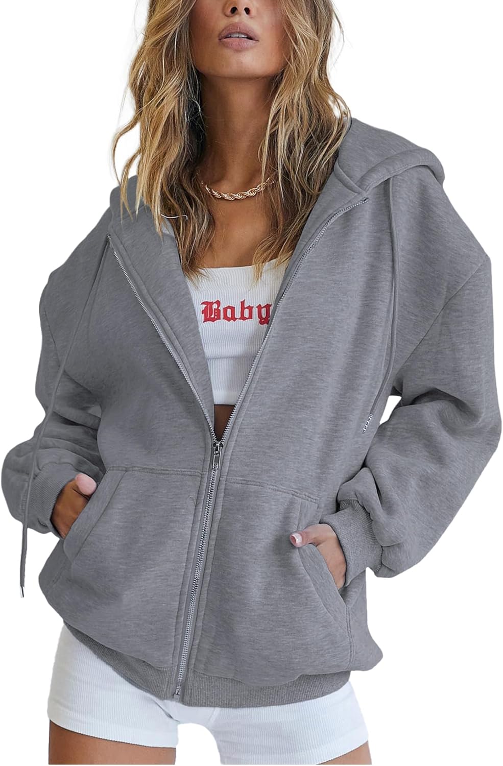 Women's 2025 Zip Up Y2K Hoodies Casual Long Sleeve Sweatshirts Fall Track Jackets with Pockets