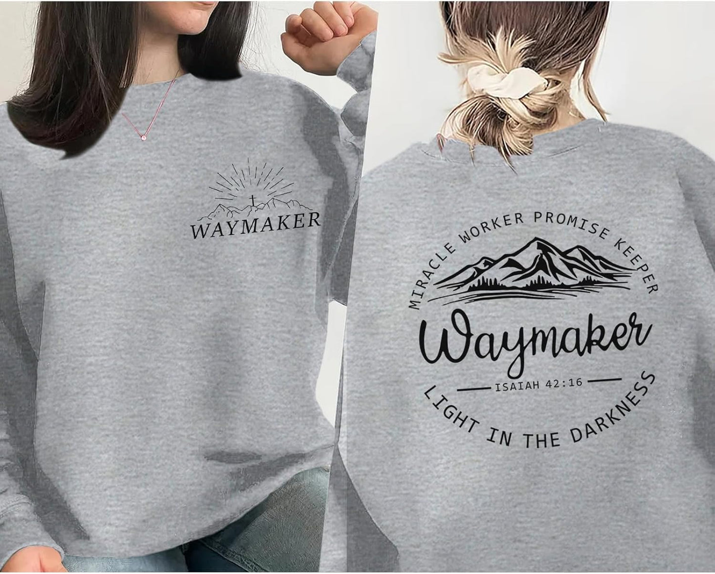 Christian Faith Inspirational Graphic Crewneck Sweatshirt for Women
