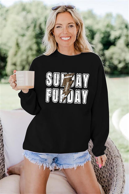 Game Day Sunday Funday Crewneck Sweatshirt for Women Football Top