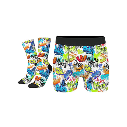 Custom Men's Underwear & Socks Set - Crazy Cool Graffiti