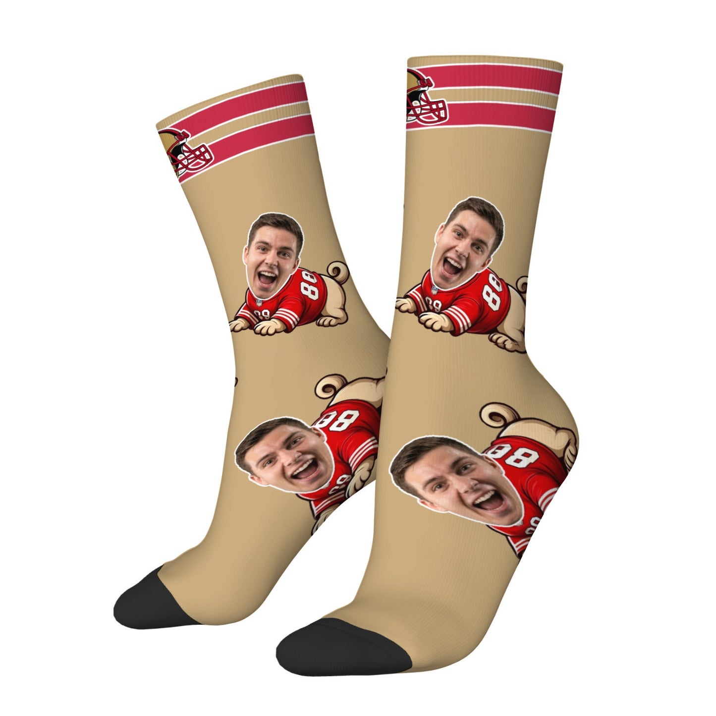 Custom San Francisco Football Face Socks