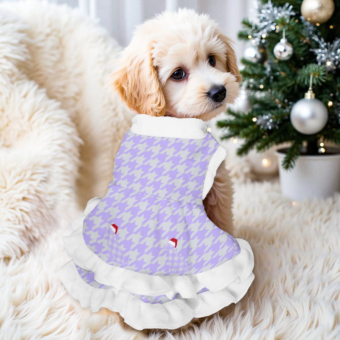 Houndstooth Pattern Pets Christmas Dress