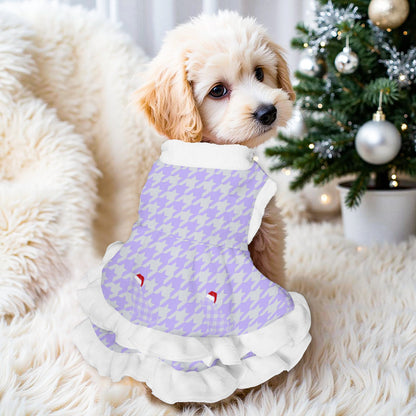 Houndstooth Pattern Pets Christmas Dress
