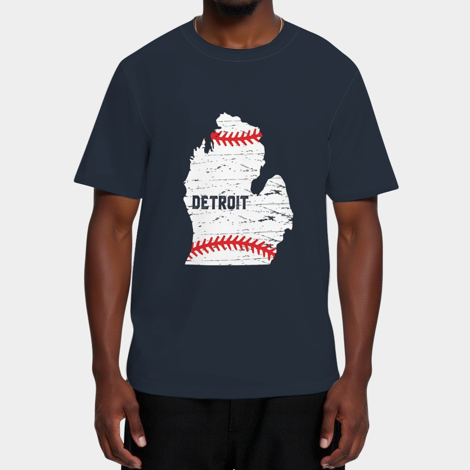 Detroit Map Baseball Lover Fans T-Shirt