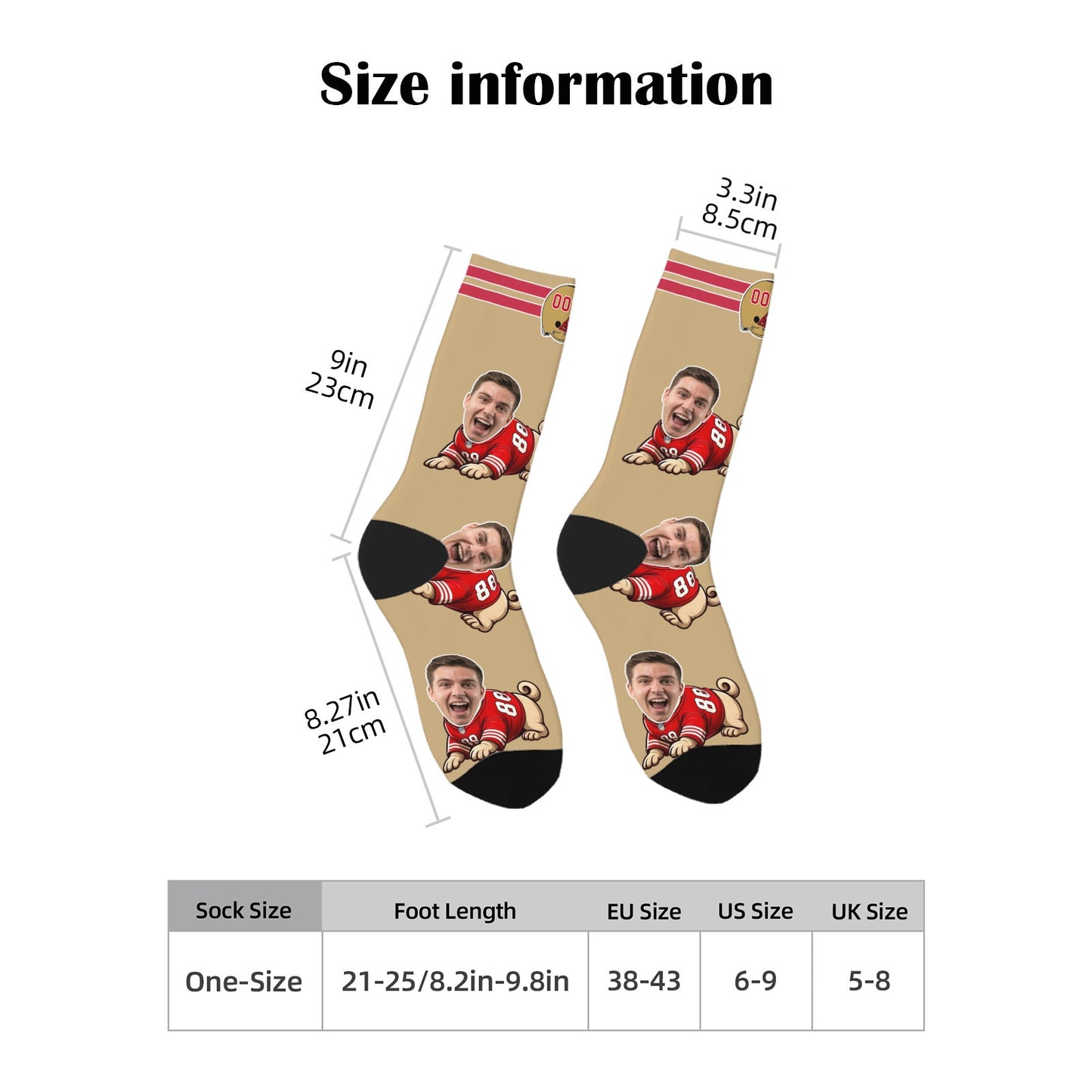 Custom San Francisco Football Face Socks & Underwear Set