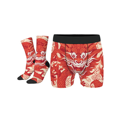 Custom Men's Underwear & Socks Set - Dragon Design