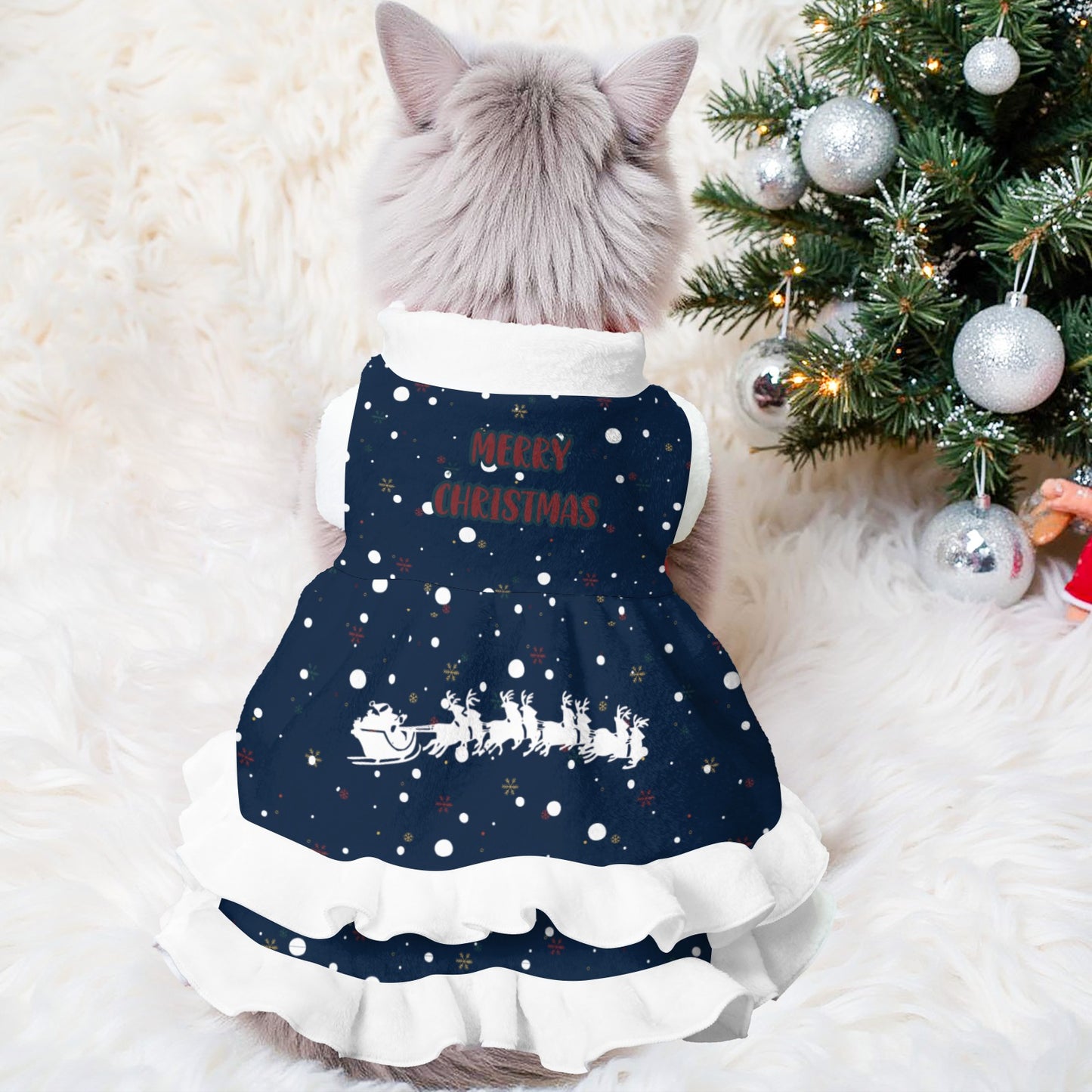Merry Christamas Santa Claus Pattern Pets Christmas Dress