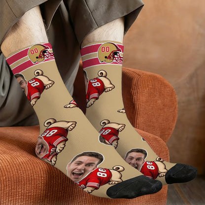 Custom San Francisco Football Face Socks