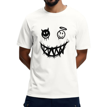 Devil Angel Face for Mens Creepy Smile T-Shirt