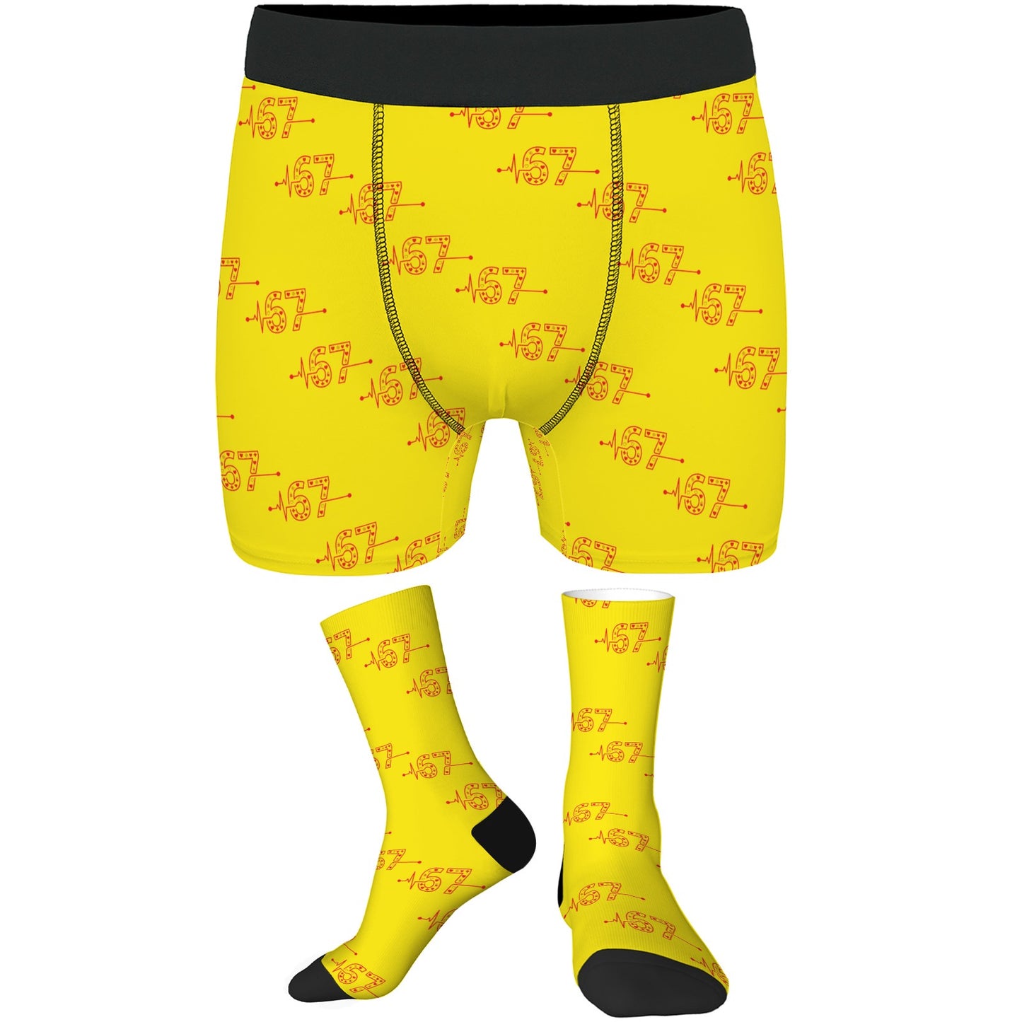Custom Men's Underwear & Socks Set - Six Seven Heart Beat