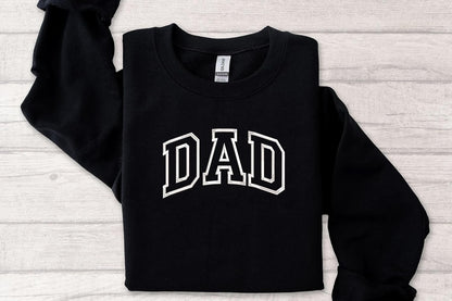 Embroidered Dad Crewneck Sweatshirt Cozy Soft Gift for Men Fathers