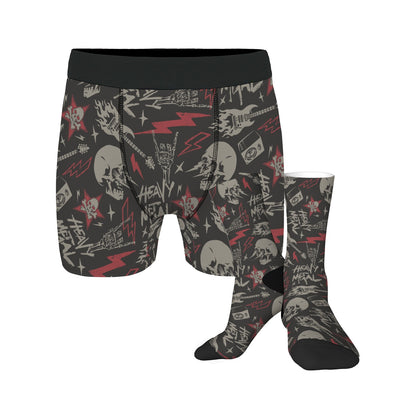 Custom Men's Underwear & Socks Set - Lightning Skull