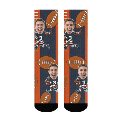 Custom Chicago Football Face Socks