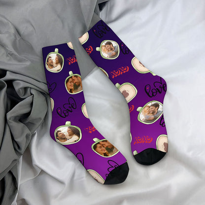 Personalized Valentine's Day Couple Love Coffee Gradient Sock