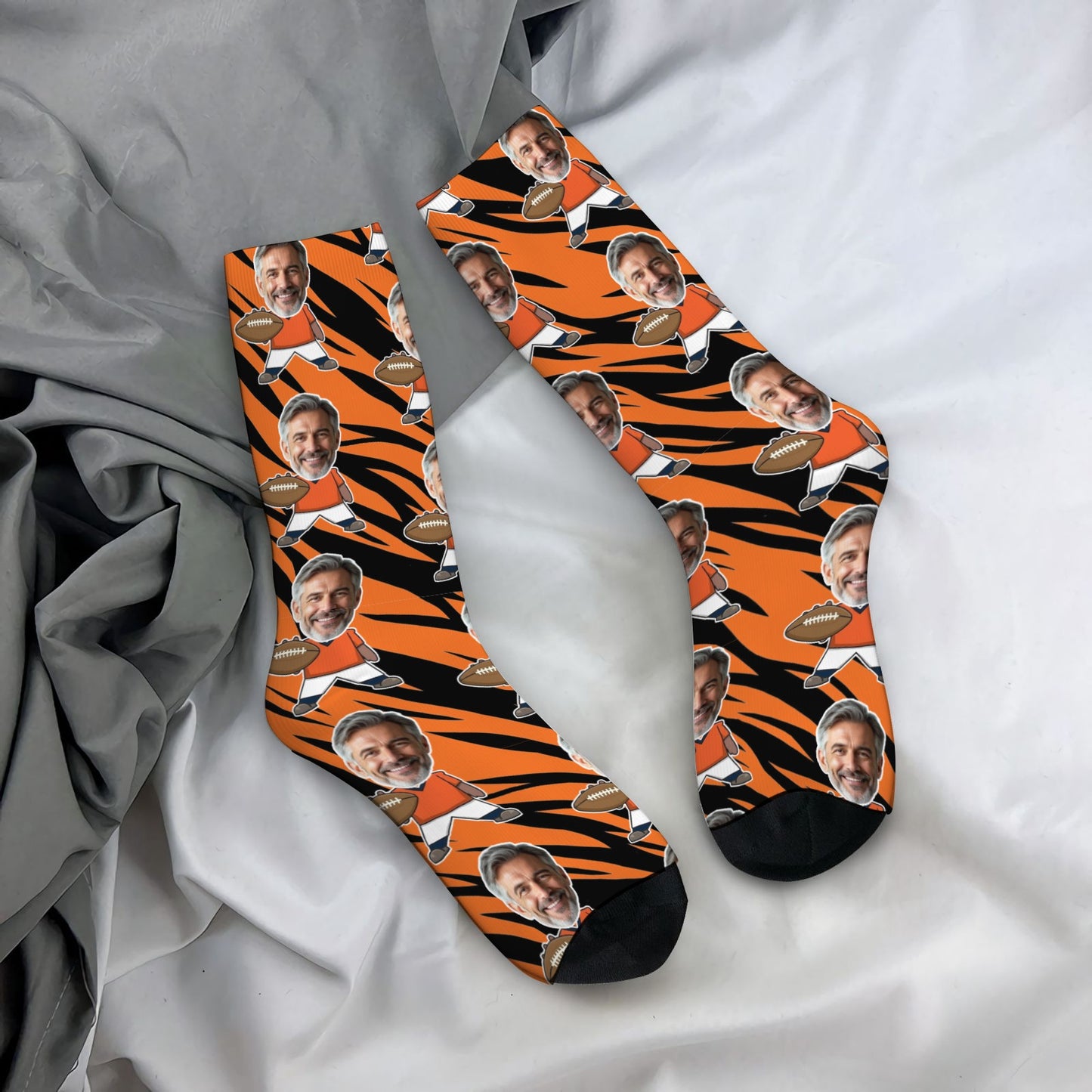 Custom Denver Football Face Socks