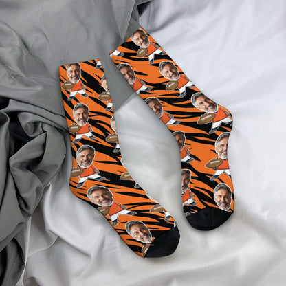 Custom Denver Football Face Socks