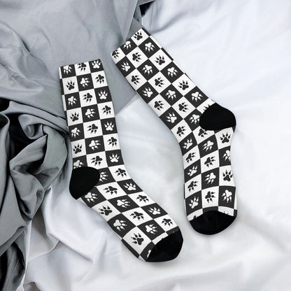 Custom Men's Underwear & Socks Set - Paw Checkered Design