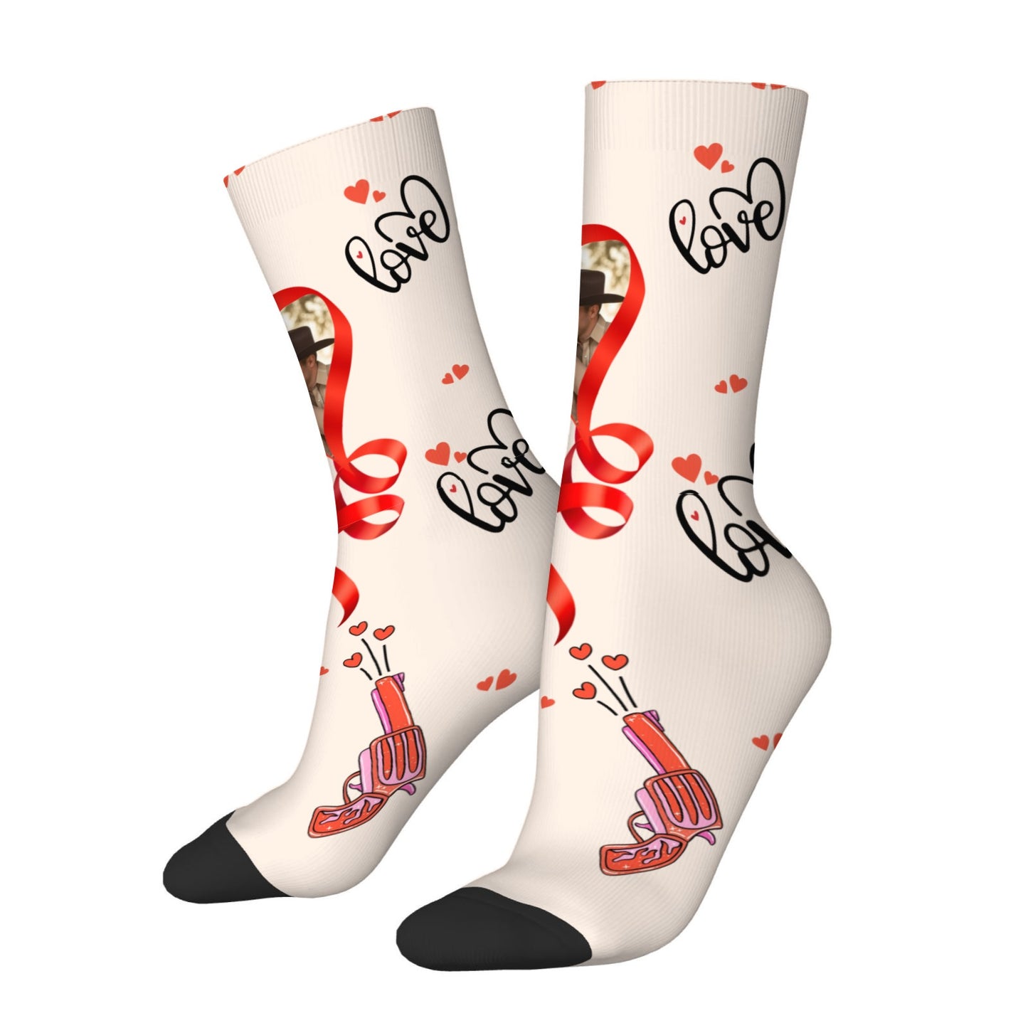 Custom Valentine's Day Cowboy Couple Love Sock