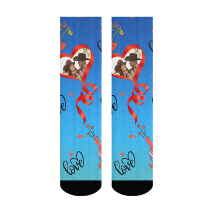 Custom Valentine's Day Cowboy Couple Love Gradient Sock