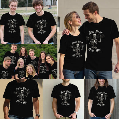 New Year New Me Skull Gym Tee Shirt