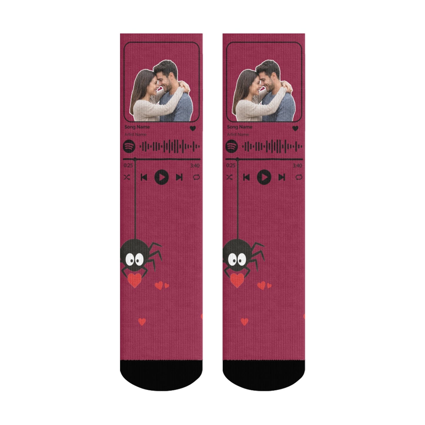 Music Customizable Valentine's Day Spider Couple Love Sock