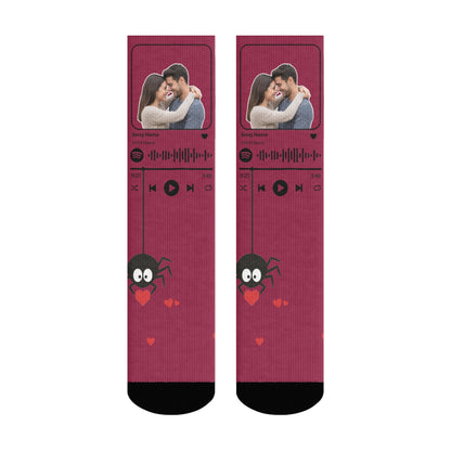 Music Customizable Valentine's Day Spider Couple Love Sock
