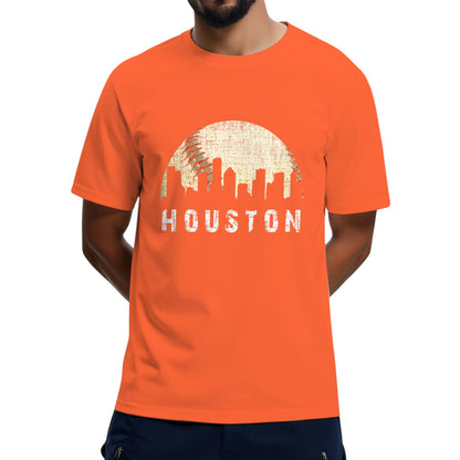 Houston Skyline Baseball Game Vintage T-Shirt